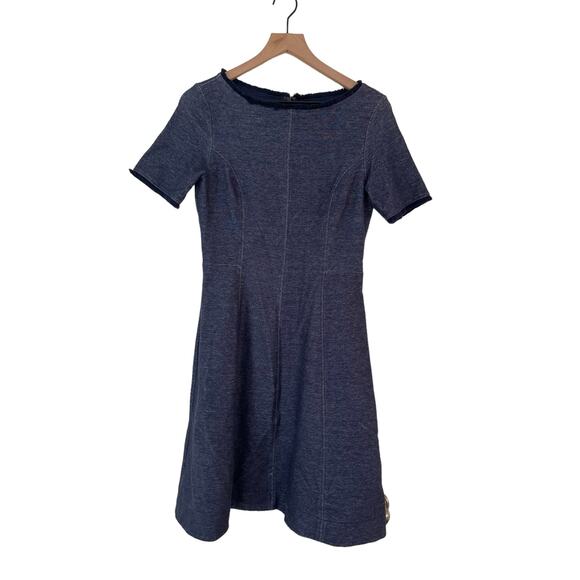 Banana Republic Womens Blue Chambray Fit and Flare Short Sleeve Dress Size 6 - Picture 1 of 6